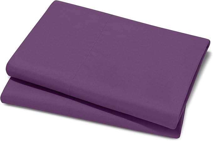 Bare Home Microfiber Pillow Cases - Standard Size Set of 2 - Cooling Pillowcases - Double Brushed - Easy Care - Envelope Closure (Standard Pillowcase Set of 2, Plum)
