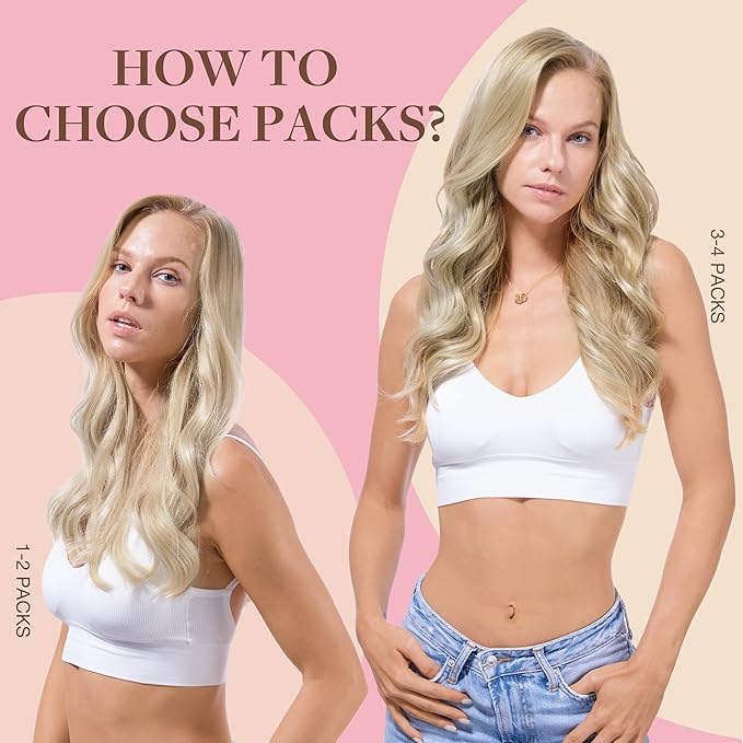 GOO GOO Tape in Hair Extensions Human Hair, 17A/60A Ash Blonde Highlighted Platinum Blonde, 18inch 50g 20pcs, Skin Weft Seamless Invisible, Silky Straight with Thick Ends, Remy Human Hair