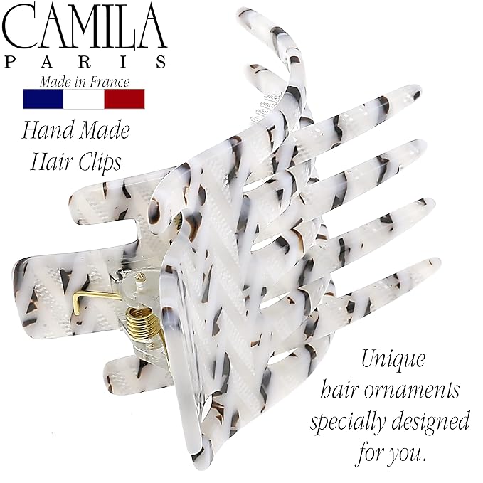 Camila Paris CP3477 French Hair Clip for Women, Hand-Made Hair Side Clips, 2 Inch Girls Hair Claw Clips Jaw Fashion Durable Styling Hair Accessories for Women, Strong Hold No Slip Grip, Made in France