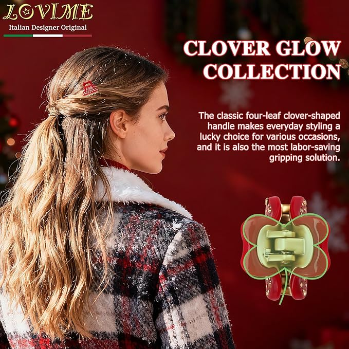2026 Premium Durable Hair Claw Clip for Women, Original Italian Designed Strong Grip Hair Clips for Normal Fine Thin Hair, No Slip Jaw Clips with Gift Box for Christmas Birthday Girls, 1.2 Inch Red