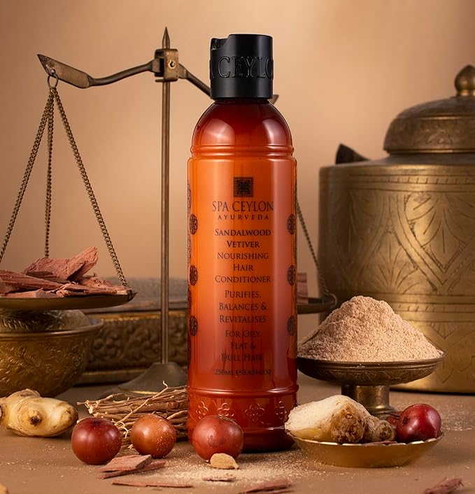 SPA CEYLON Sandalwood Vetiver Nourishing Hair Conditioner | Revitalize Oily Flat & Dull Hair | Hair and Scalp Conditioner | Hair Products for Unisex