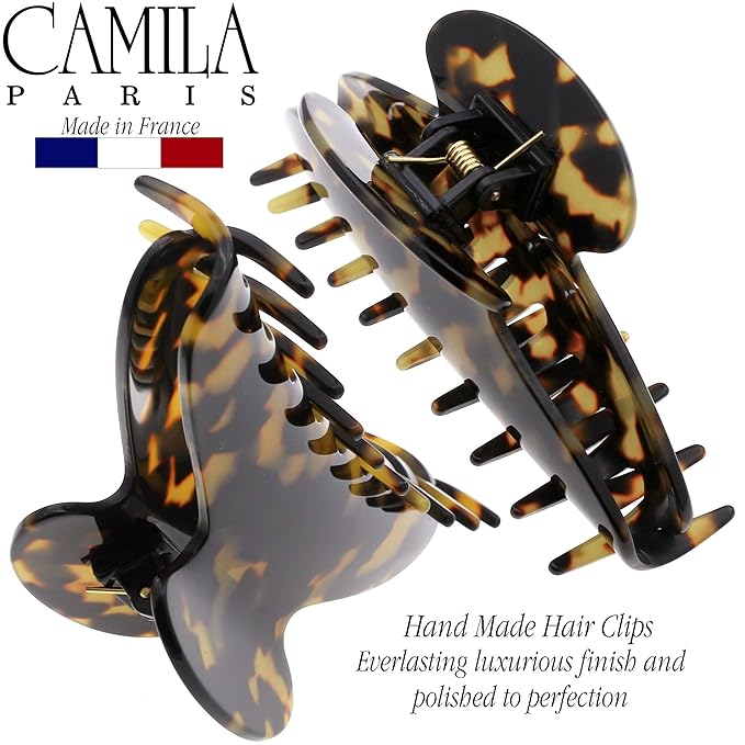Camila Paris CP3030 French Hair Clip for Women Thick Hair for Long Curly Wavy Hair, Handmade Tokyo, Girls Hair Claw Clips, Durable Styling Big Claw Clip for Thick Hair, Strong Hold Grip Made in France