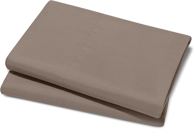 Bare Home Microfiber Pillow Cases - Standard Size Set of 2 - Cooling Pillowcases - Double Brushed - Easy Care - Envelope Closure (Standard Pillowcase Set of 2, Taupe)
