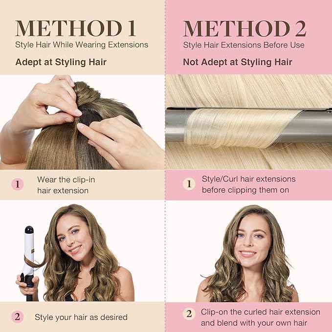 GOO GOO Clip in Hair Extensions Real Human Hair, Remy Human Hair Extensions Clip ins for Women, Natural Human Hair, 14inch 110g 7Pcs, 7 Bronde