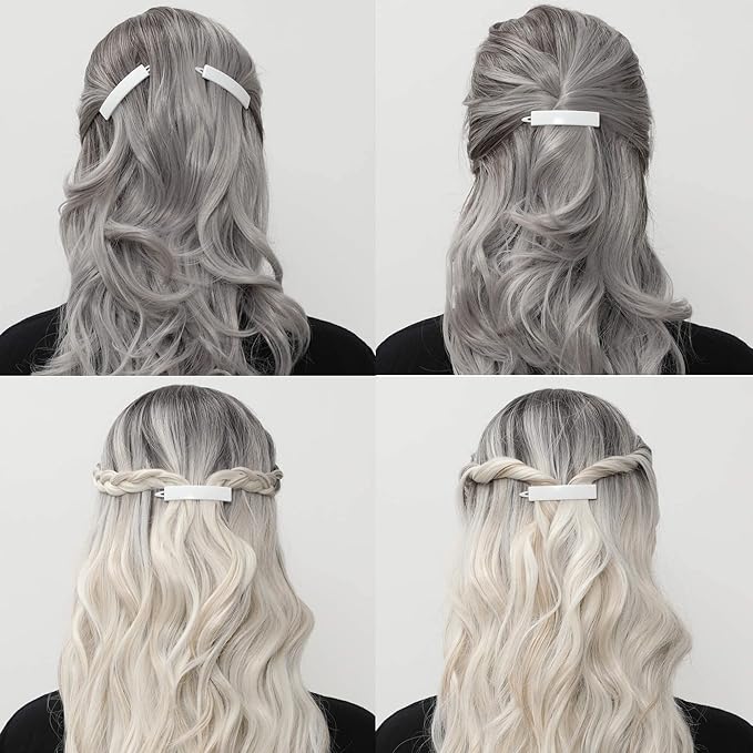 12pcs Hair Barrettes Set for Women and Girls, Hair Clips for Thick Thin Fine Hair, Non-metal Hair Accessories, Non-Slip Grip Handmade Snap Hairpin, BPA Free