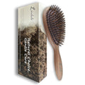 Lindale Walnut Wooden Hair Brush for Hair Growth with Natural Walnut Bristles Detangler Paddle Hairbrush for Massaging Scalp for Women Men, Reduces Static for Curly Hair with Ergonomic Handle Oval