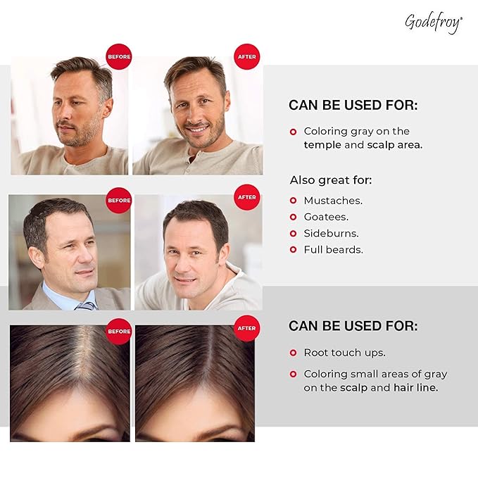 Godefroy Hair Color TK 20 Application and 4 oz Coloring Stain Remover Combo, Complete Coverage of Gray Hair Roots, Salon Quality Results - Medium Brown