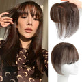 Clip in Bangs Real Human Hair 360° Cover French Bangs Dark Brown Bangs Hair Clip 3D Fake Bangs with Fringe Hairpieces for Women Daily Wear
