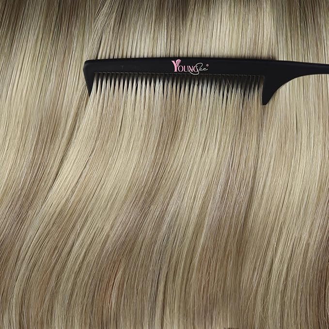 YoungSee Tape in Hair Extensions Human Hair Blonde 24 Inch Tape in Extensions Ash Blonde Ombre Platinum Blond Balayage Tape-on Hair Extension Real Human Hair Tapes ins Human Hair 24In 50g 20pcs