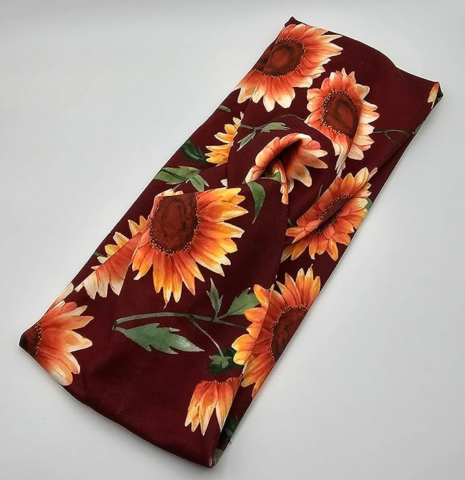 Soft Stretchy Headband, 3-in-1 Versatile Twist Style, One-Piece (Fall Sunflowers, Child)