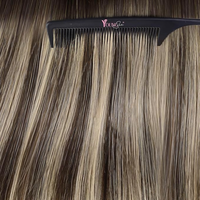 YoungSee Tape in Hair Extensions Real Human Hair Balayage Tape Extensions Human Hair Dark Brown Ombre Blonde with Brown Tape in Extension Real Hair 22 Inch 20pcs 50g Soft Hair Extension