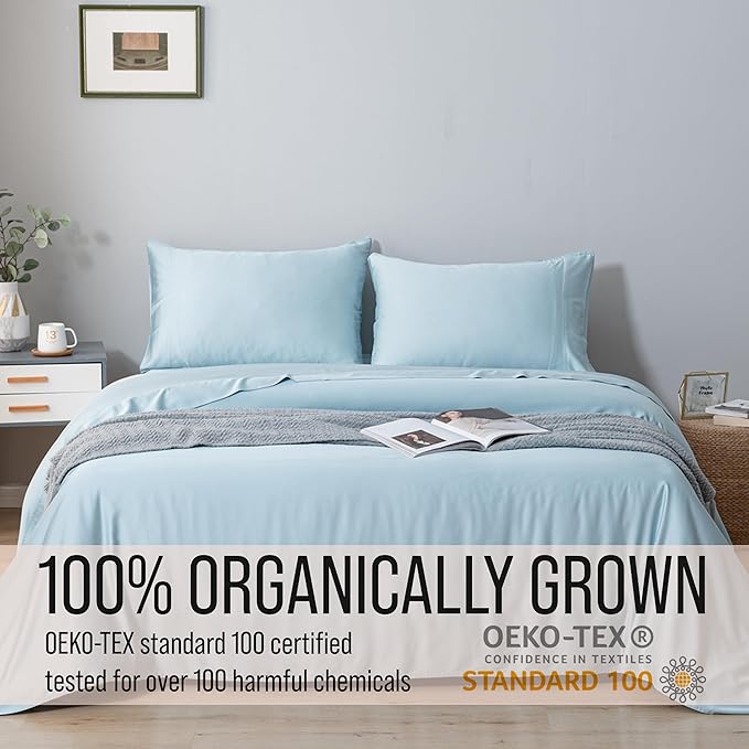 Bella Coterie | Luxury Bamboo Viscose Standard Size Pillowcase Set | 100% Organically Grown | Ultra Soft | Cooling | 2 Pcs [Coastal Blue]