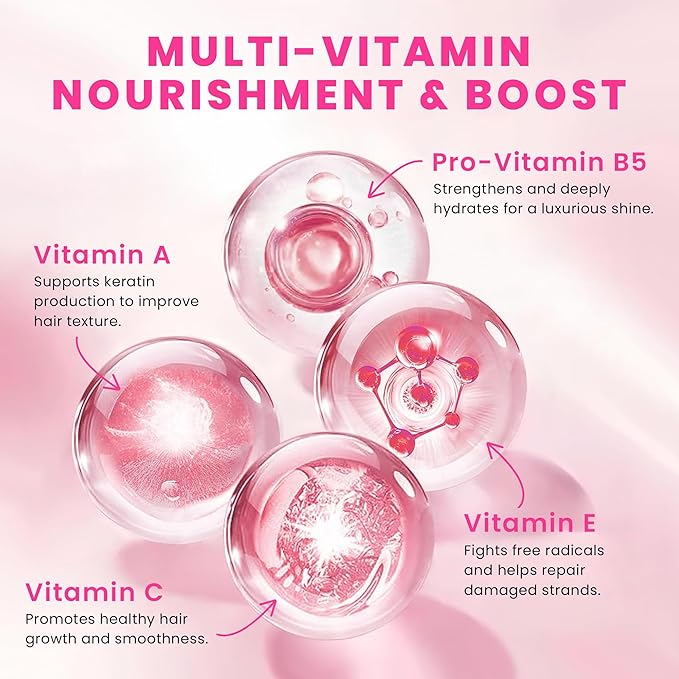 Hair Vitamin Oil Capsules - No Rinse Hair Care Serum with Argan Oil, Macadamia & Avocado Oils Vitamins A, E, & Pro B5 - Hair Gloss - Conditioner for Women & Men, 40 Capsules