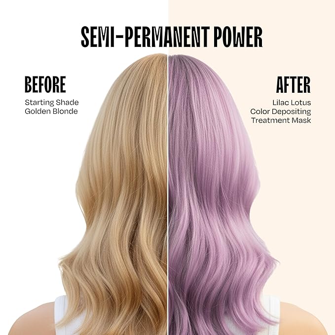 Overtone Semi Permanent Hair Color Conditioner, Lilac Lotus, 8 oz, Nourishing, Damage-Free, Color Depositing Mask for All Hair Types with Shea Butter & Coconut Oil, Vegan & Cruelty-Free