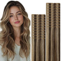 VINBAO Invisible Tape in Extensions Human Hair 50g 18in 20pcs Chocolate Brown Highlights Dark Blonde Seamless Injected Tape Ins Extensiones De Cabello 18inch #4P27