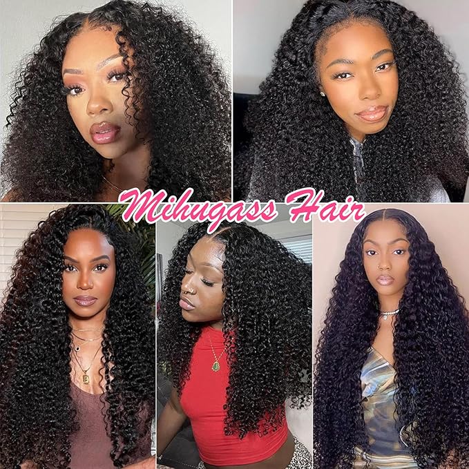 26 Inch Seamless Kinky Curly Clip Ins for Women 3c 4a Kinky Curly Clip in Extension Human Hair Brazilian Remy Human Hair Extensions Natural Color Clip ins 8 Pcs with 18 Clips 120g/Set