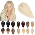 SEGO Human Hair Toppers for Women With Thinning-Hair, 7 * 13CM Silk Base 100% Real Human-Hair Clip in Top Wiglet Hair-Pieces //6 Inch No Bangs Platinum Blonde