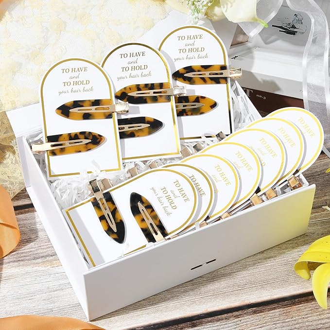 20PCS Bridesmaid Hair Clips No Bend Hair Clips Bridesmaid Hair Accessories Gifts Makeup Creaseless Glitter Hair Clip for Bride Women Girls(20Pcs/10Cards)