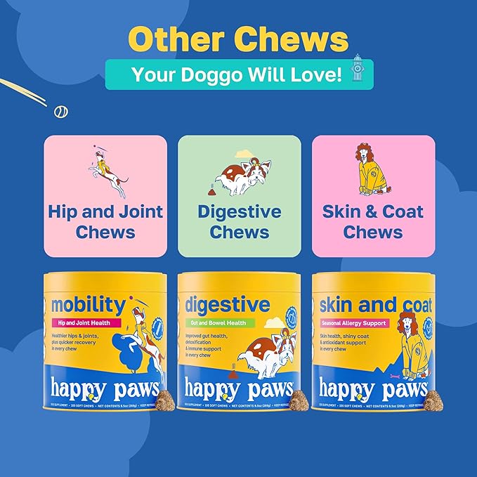 Happy Paws Bladder Supplement for Dogs, Urinary Support Soft Chews for All Breeds & Ages, Kidney Wellness Support with Cranberry & Antioxidants, Vegan Chicken Flavor, (100 Chews)