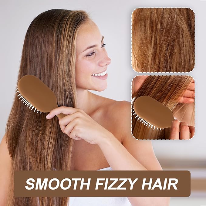 Detangler Hair Bursh for Women Girls Boy and Kids, Small Paddle Brush for Detangling, Protable Travel Size Hair Brush, Suit for Thick Short Curls, Wet and Dry Hair(1 Pack-Brown)