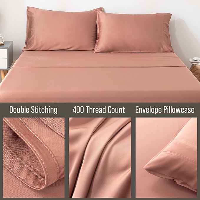Bella Coterie | Luxury Bamboo Viscose King Size Pillowcase Set | 100% Organically Grown | Ultra Soft | Cooling | 2 Pcs [Raisin]