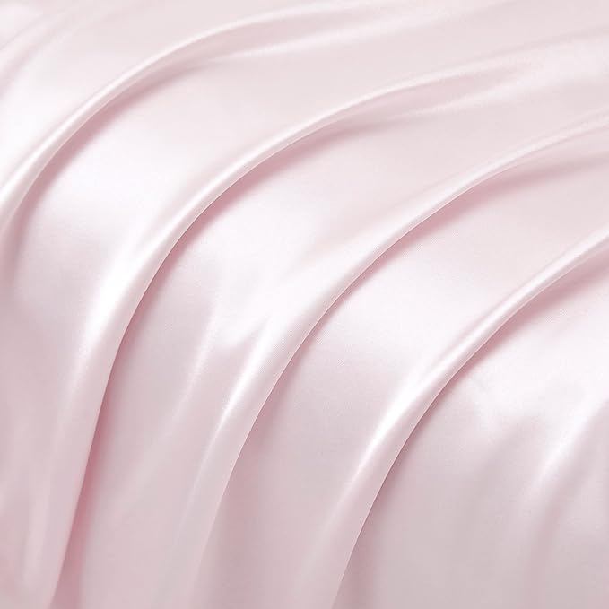 Blush Pink King Size Satin Pillowcase Set of 2 for Hair and Skin,Blush Pink Silk Pillowcase Breathable Pillowcase with Envelope Closure