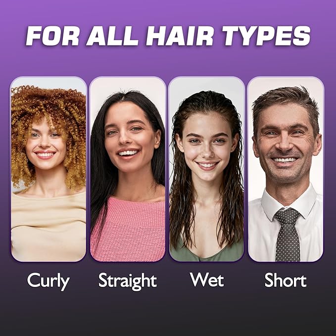 Candy Brush Curl Defining Vented Hair Brush for Effortlessly Blow Drying Detangling and Shaping and Styling, Airflow Wet Hair Brush for All Hair Types for Women and Men, Anti-Pull & Frizz, Purple