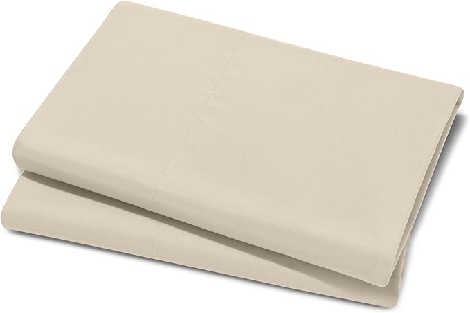 Bare Home Microfiber Pillow Cases - Queen Size Set of 2 - Cooling Pillowcases - Double Brushed - Easy Care - Envelope Closure (Queen Pillowcase Set of 2, Sand)
