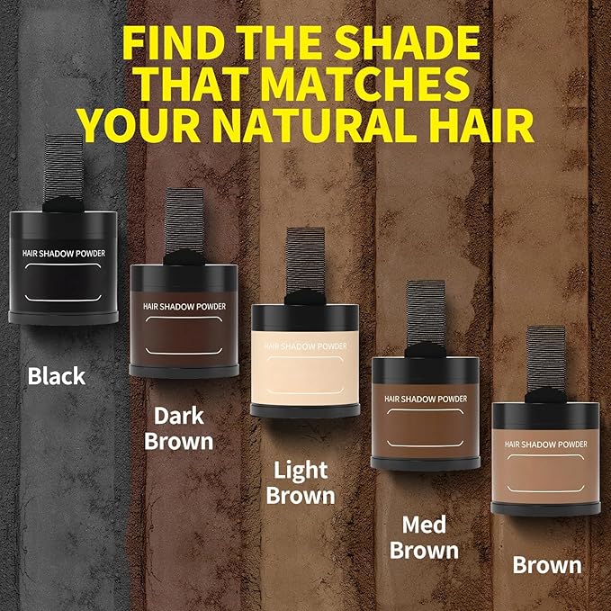 Gowwim Root Touch up Powder, Instantly Gray Hair Cover up Hairline Powder for Women & Men Waterproof and Sweatproof Root Cover Up Long-Lasting for Thinning & Loss Hair (Black, 10g)