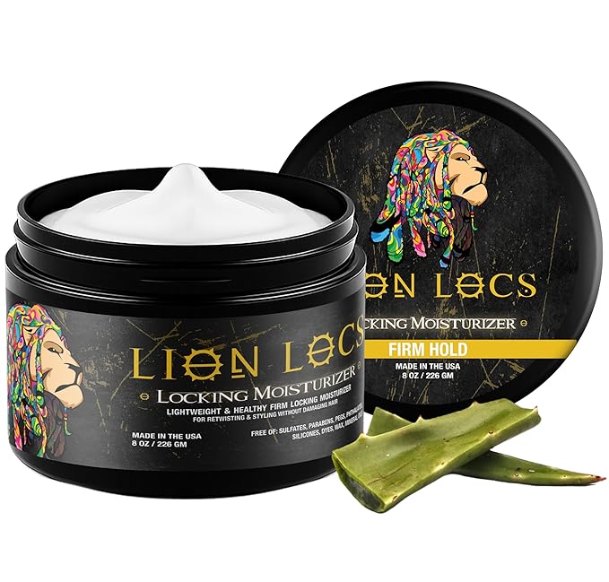 Beard Gains Lion Locs Hair Locking Dreads Moisturizer for Dreadlocks, Locks, Microlocs, Interlocks, Braidlocks, Braids, Fauxlocs, Twistlocks, or Sisterlocks (8oz) (Firm)