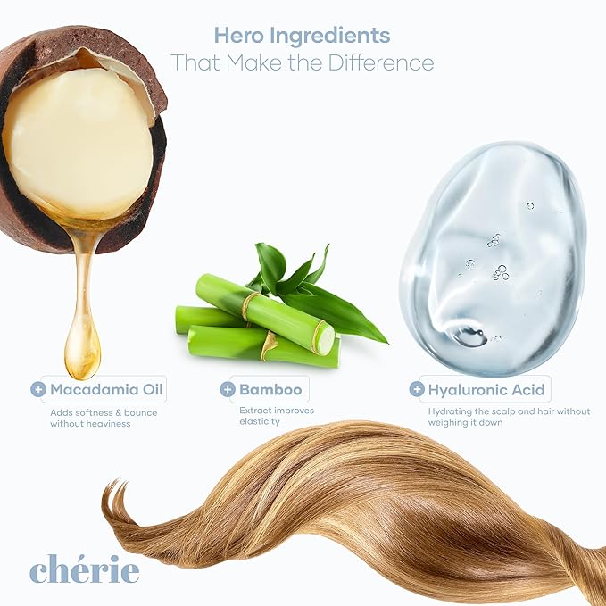 Deep Conditioning Hair Mask for Curly and Straight Hair With Macadamia Oil, Hyaluronic Acid & Bamboo Extract, Hydrating for Dry Damaged, Helps Repair, Reducing Frizz & Breakage, Vegan 16.90 oz