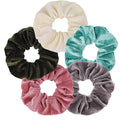LOOKSEVEN Scrunchies for Hair Women, 5PCS Bandana Scrunchy Hair Ties, Flannel (Cotton, One size fits all, 5 colors)