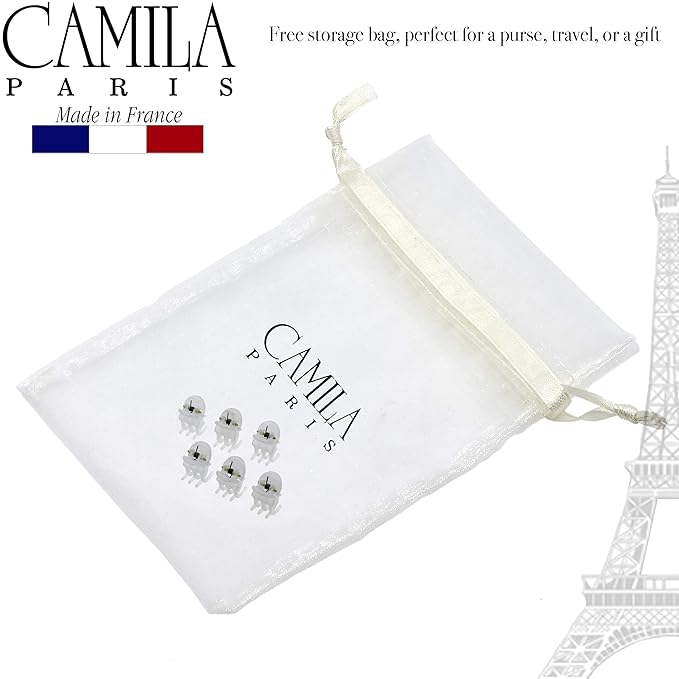 Camila Paris CP3085 French Hair Clip for Women, Set of 6 Extra Small White Girls Hair Claw Clip Jaw Fashion Durable Styling Hair Accessories for Women, Ladies Strong Hold Grip Clamp, Made in France