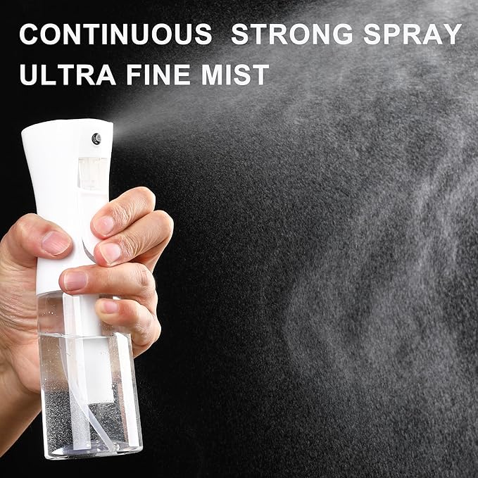 Spray Bottles For Hair, continuous spray bottle (200ml/6.8oz 2Pack) used for hair design, plants, cleaning, hair care and skin care, etc. – empty, reusable.（White）