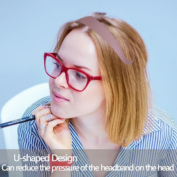 6 Pack Headbands Designed for Eyewear,Flex No Pressure Hairbands for Women Comfortable Plastic Headbands with Teeth-Matte Finish