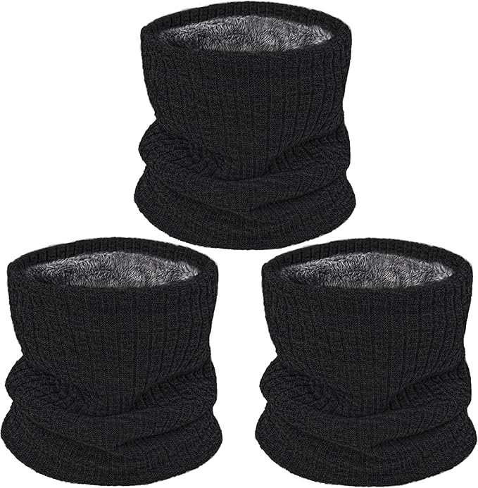 3 Pack Winter Neck Warmer & Ski Mask for Men Women Thermal Warm Fleece Face Mask Neck Gaiter Scarf Gift