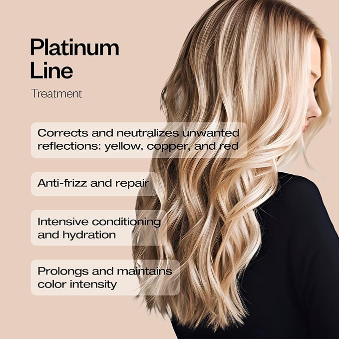abril et nature - Platinum Professional Shampoo - For Blonde, Bleached, Highlighted, and/or Gray Hair - Violet Toner - Goodbye Yellow Tones - Platinum Appearance - 250 ml