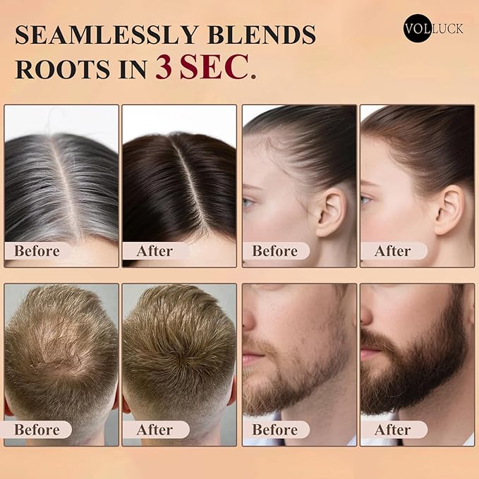 VOLLUCK Hairline Powder Instantly, Root Touch up Powder Hair Color Upgraded, Grey Root Cover up Conceals Hair Loss, Hairline Shadow for Women & Men for Thinning Hair Natural, Sweatproof (Light Blonde)