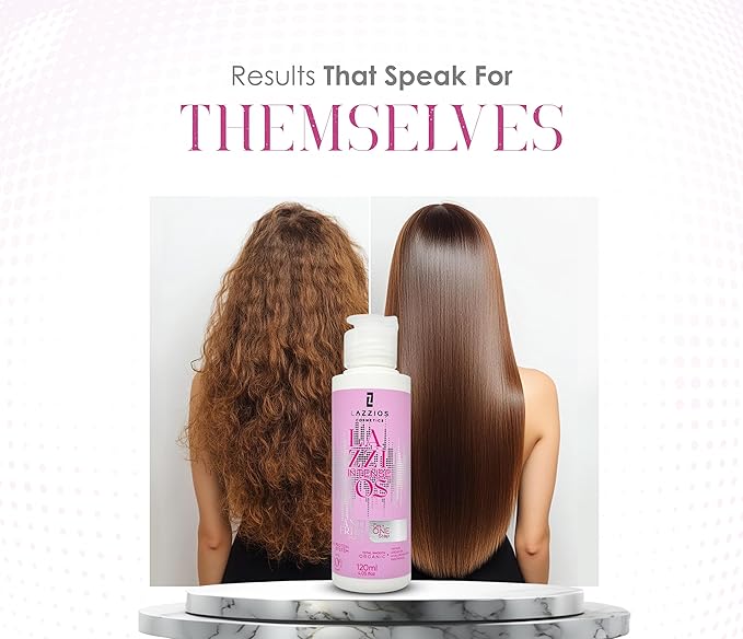 Lazzios Intense Organic Hair Protein 120 ml (4 oz) – Brazilian Professional Straightening & Smoothing Treatment – Safe Formula with No Toxic Acids, Hyaluronic Acid, Keratin, Caviar & Argan Oil