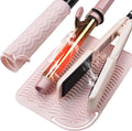 Heysam Heat-Resistant Silicone Mat and Heat Styling Tools Travel Mat Cover for Curling Irons, Hair Straighteners, Flat Iron, Professional Heat-Resistant/Non-Slip Mat for Countertop, 9"x6.5"-Blush