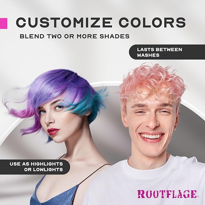 Temporary Hair Color, Fun Colored Hair Powder - Temporary Hair Dye, Root Concealer, Hair Texturizer, Kabuki Applicator with Detail Brush Included (Hello Yellow)