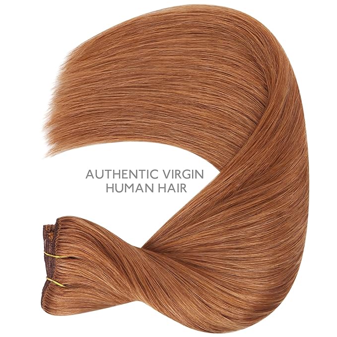 WENNALIFE Clip in Hair Extensions, 150g 24 Inch 9pcs Cinnamon Terra Copper Remy Hair Thicker Double Weft Extensiones De Cabello Humano Con Clip Ins Straight Full Volume