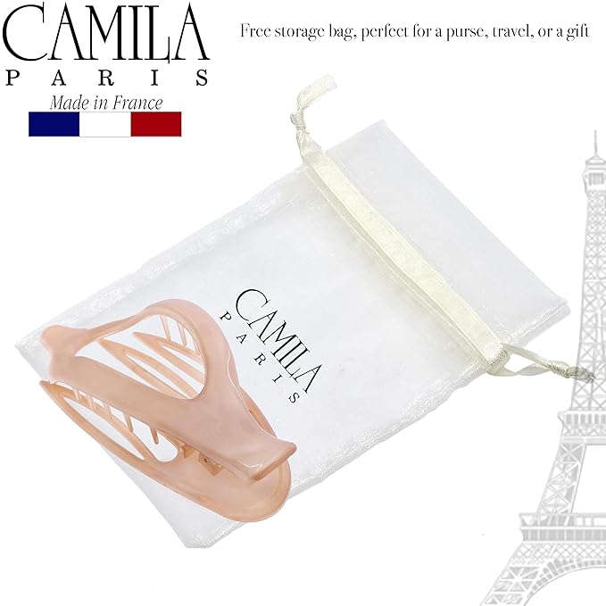 Camila Paris CP2399 French Hair Clips, Large Side Slide Hair Clips for Long Curly Wavy Hair, Strong Hold No Slip Grip, Girls Hair Claw Clips for Women, Styling Girls Hair Accessories, Made In France