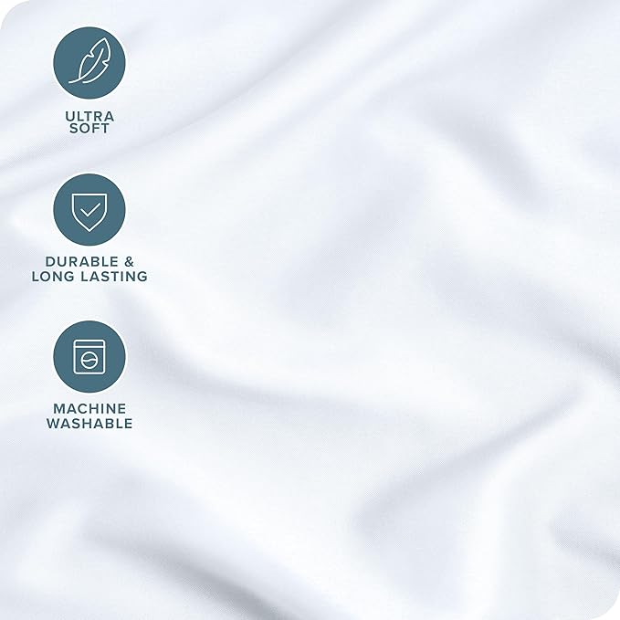 Bare Home Microfiber Bulk Pillow Cases - Standard/Queen Size Set of 4 - Cooling Pillowcases - Double Brushed - White Pillowcases 4 Pack - Easy Care (Standard - 4 Pack, White)