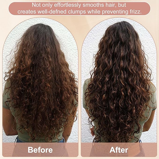 Curly Hair Brush Defining, Vented Curl Defining Brush for Effortlessly Detangling Shaping and Styling Women's Men's Curls on All Wet or Dry Hair Types, Reduces Frizz (Beige)