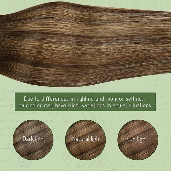 RUNATURE Clip in Human Hair Extensions Balayage Hair Extensions Clip Ins Real Remy Hair, Full Head Clip in Hair Extensions, Add Hair Volume, 18 Inch 120 7pcs #4/27/4 Brown to Blonde