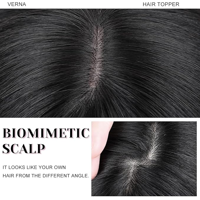 VERNA Bangs Hair Clip 360°3D Cover Hair Toppers for Women,100% Real Human Hair Natural Black Clip in Bangs,Hairpieces for Daily Wear(5 * 9.5)