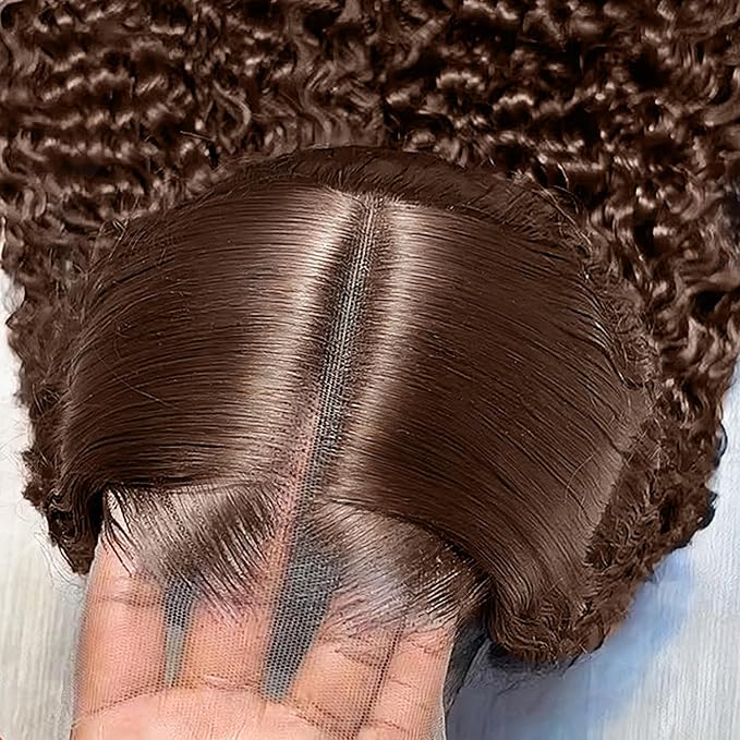 SKINLIKE Real HD Lace Wig, Deep Wave Lace Front Wigs Human Hair, 13x6 HD Full Lace Frontal Wigs 0.10mm Ultra-thin Pre-Plucked Invisible Lace Chocolate Brown Human Hair Wig 20 Inch