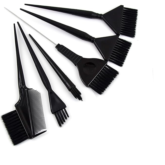 Ultimate Hair Dye Brush Set - 6 Color Brushes for Hair Salon - Hair Color Brush Applicator Set - Balayage Brush - Hair Tint Brush - Hair Dying Brush - Hair Coloring Kit