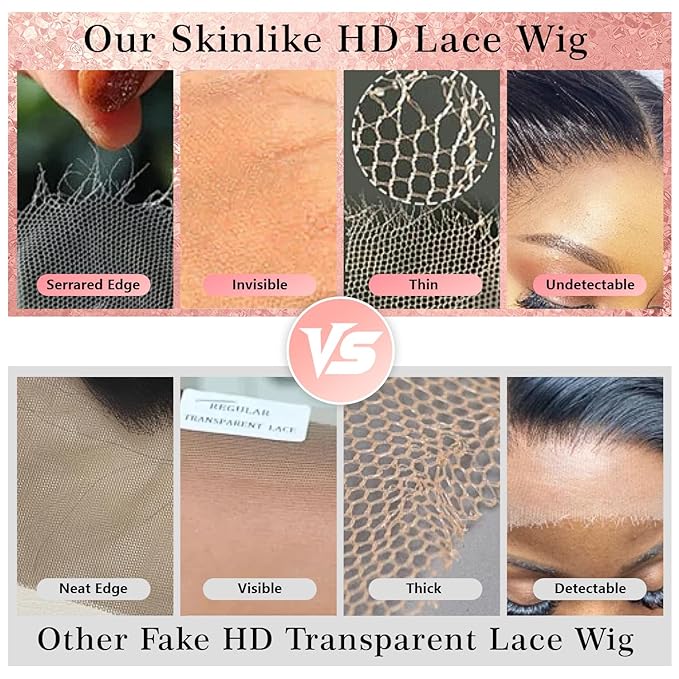 4/27 Highlight Ombre Body Wave Human Hair 13x4 Full Frontal Lace Wig Skinlike HD Lace Wig 0.1mm Ultra-thin Invisible Bleached Tiny Knots with Hairline Honey Blonde Balayage 200% Density Glueless Wig